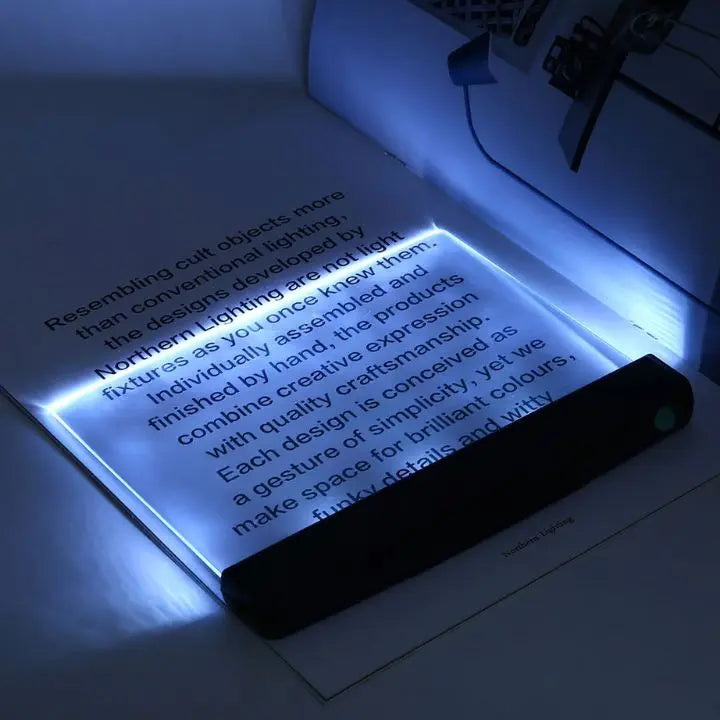 Lampa LED do czytania z płaskim panelem – Nocna lampka z 2 poziomami jasności i ochroną oczu