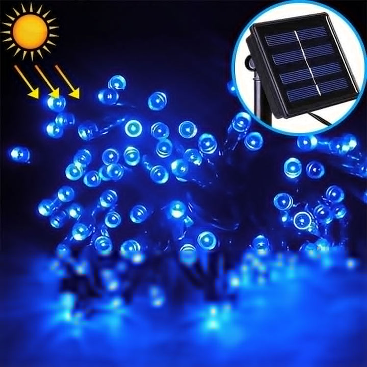 200 LED-ów Zewnętrzne Wodoodporne Lampki Choinkowe Solarne, Długość: 22m (Niebieskie)