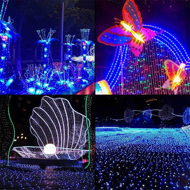 200 LED-ów Zewnętrzne Wodoodporne Lampki Choinkowe Solarne, Długość: 22m (Niebieskie)