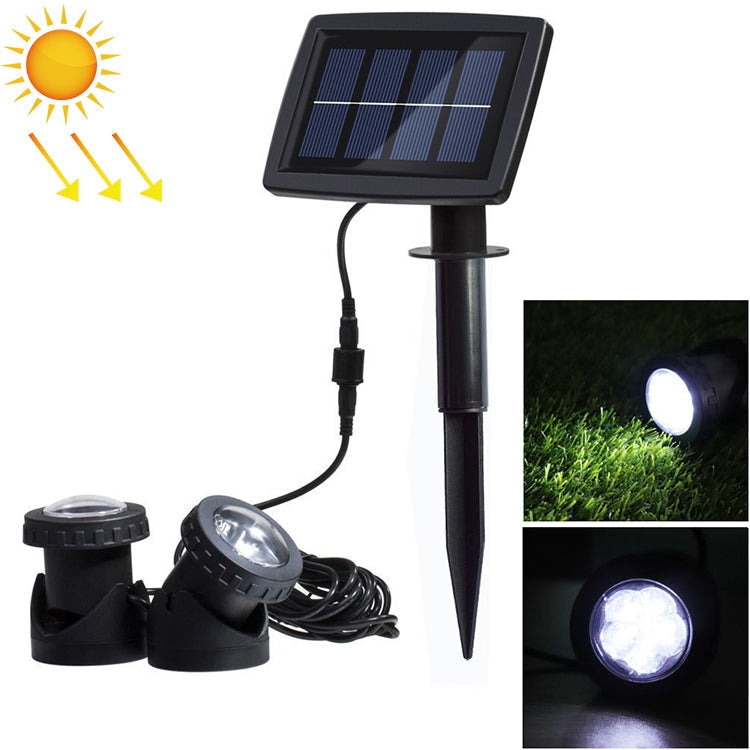 Lampa LED z dwoma głowicami, wodoodporna, słoneczna, podwodna, reflektor