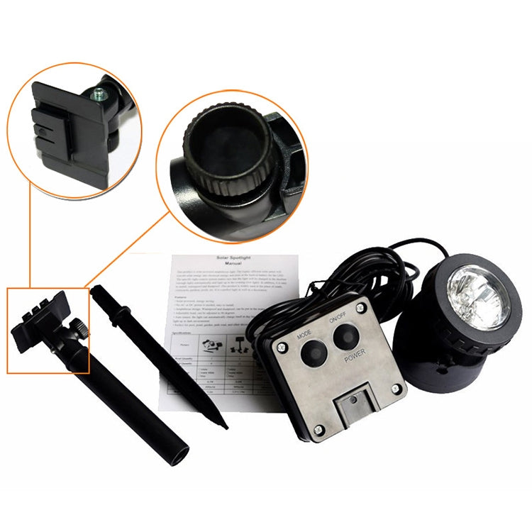 Lampa LED z dwoma głowicami, wodoodporna, słoneczna, podwodna, reflektor