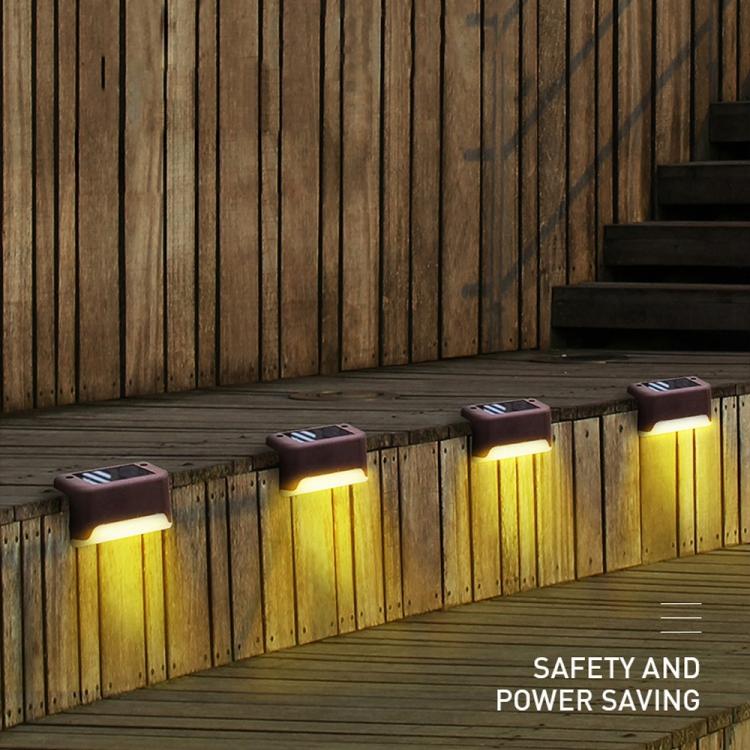 12 sztuk lampy schodowej LED zasilanej energią słoneczną IP65 wodoodporna lampa ogrodowa, ciepłe białe światło (brązowa)