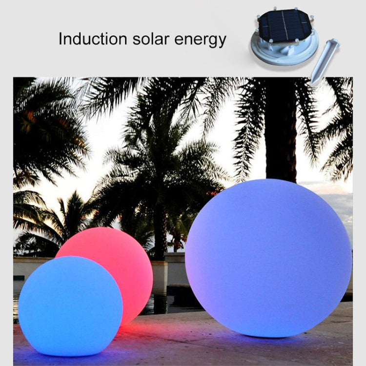 LEH-42321 40cm Okrągła Lampa Słoneczna, Pływająca Latarnia LED Zmienna Kolorystycznie z Panel Solarno-Monokrystalicznym 0.7W i Pilotem (Biała)