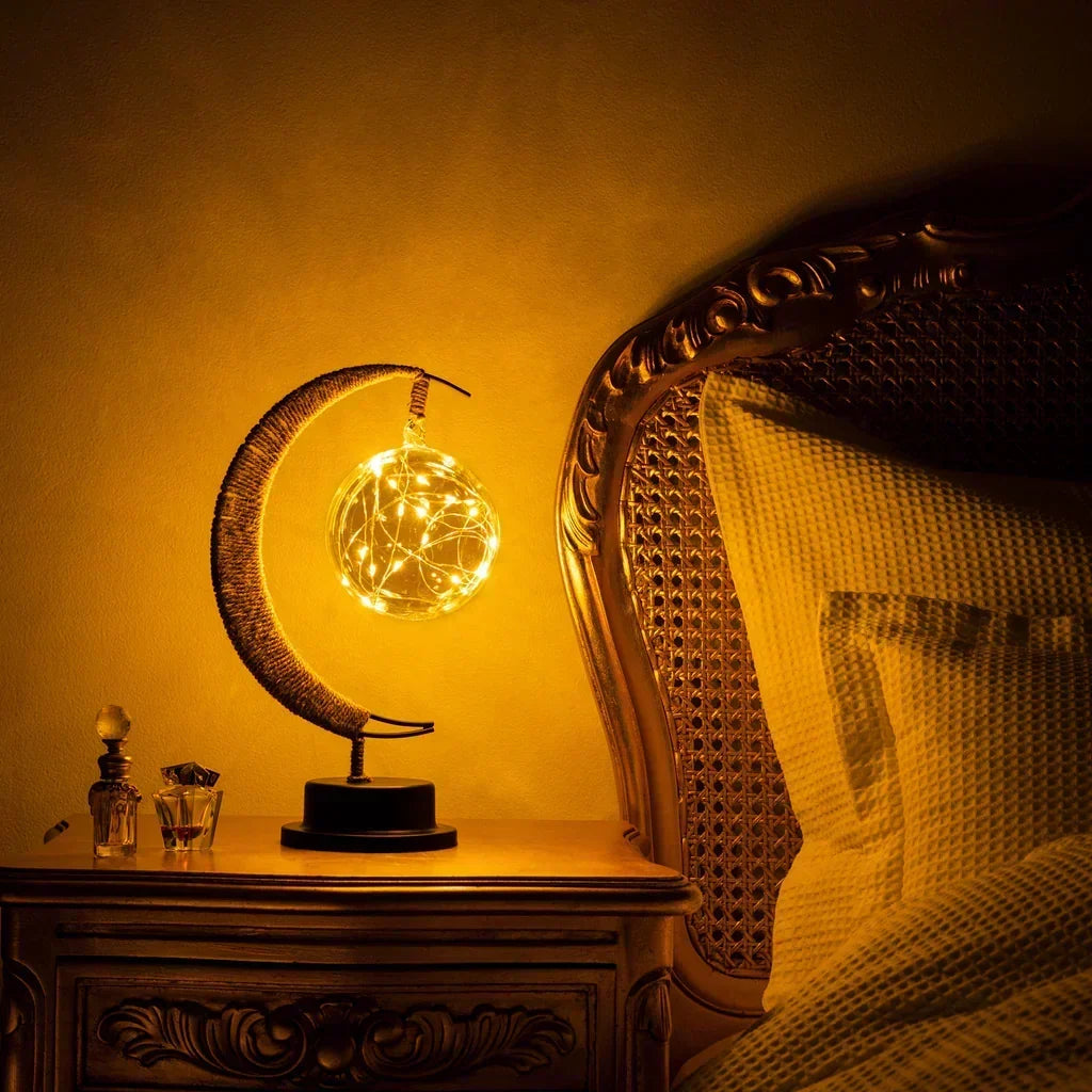 Lampa Księżycowa LED - Czarująca Nocna Lampa Księżyca do Sypialni, Pokoju Dziecięcego i Dekoracji Wnętrz