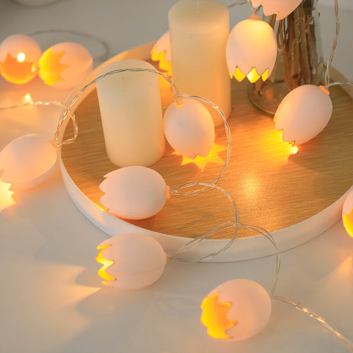 Lampa sznurkowa z lnianymi lampionami