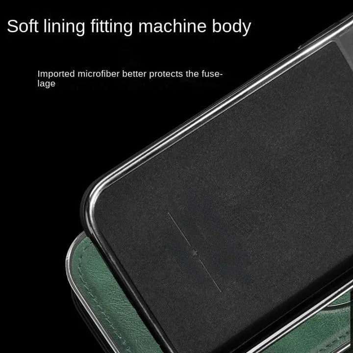 Luksusowy Skórzany Niewidoczny Etui na iPhone z Podstawą