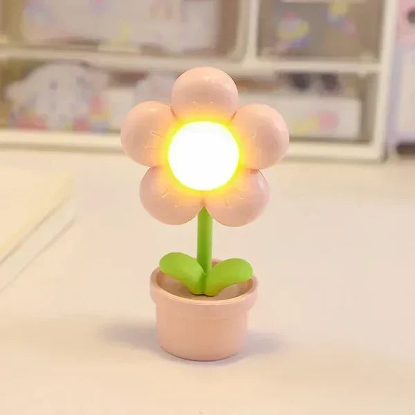 Urocza Lampa Nocna w Kształcie Kwiatu dla Dzieci – LED Lampa Stołowa w Kwiatowym Designie do Pokoju Dziecięcego