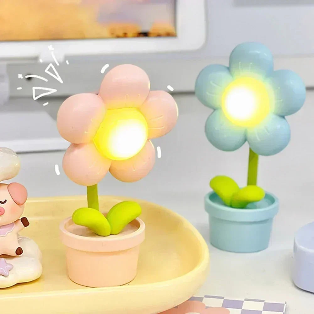 Urocza Lampa Nocna w Kształcie Kwiatu dla Dzieci – LED Lampa Stołowa w Kwiatowym Designie do Pokoju Dziecięcego