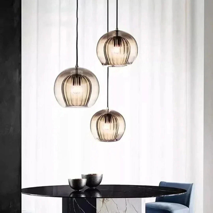 TimberGlow - Nowoczesna Lampa Wisząca ze Szkła