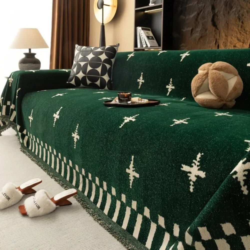 Nowoczesna Pokrowiec na Sofę w Wzór Krzyża