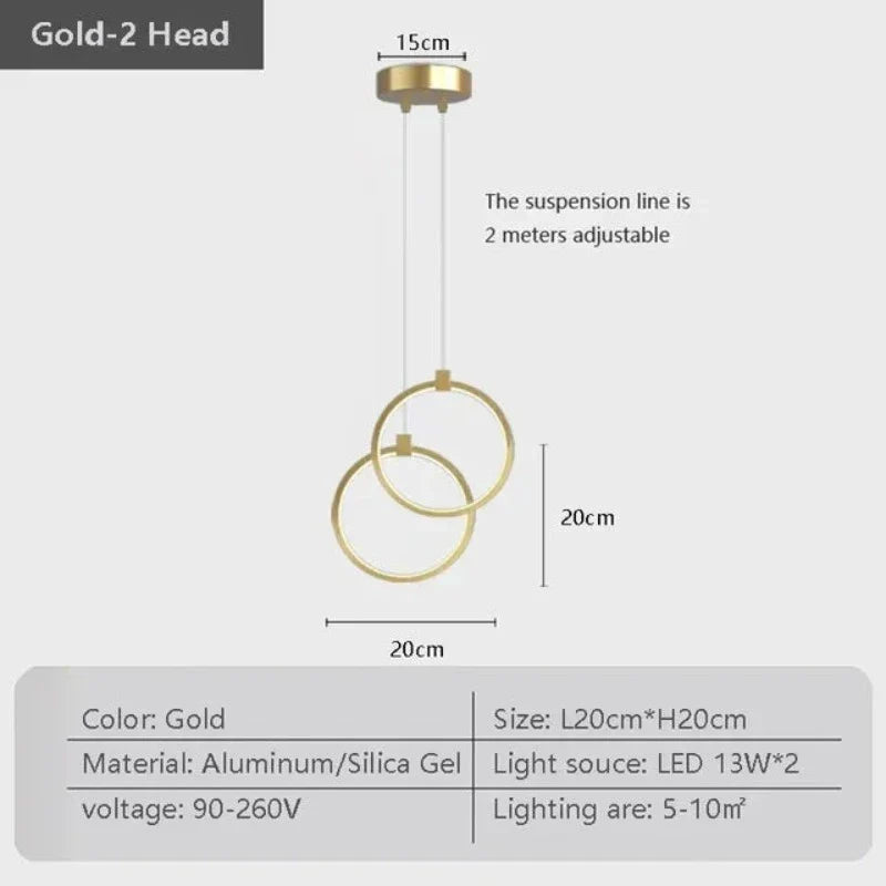 Elegancka Lampa Wisząca z Podwójnym Pierścieniem | DuoGlow