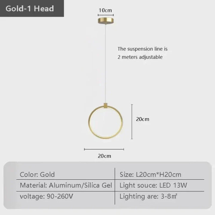 Elegancka Lampa Wisząca z Podwójnym Pierścieniem | DuoGlow
