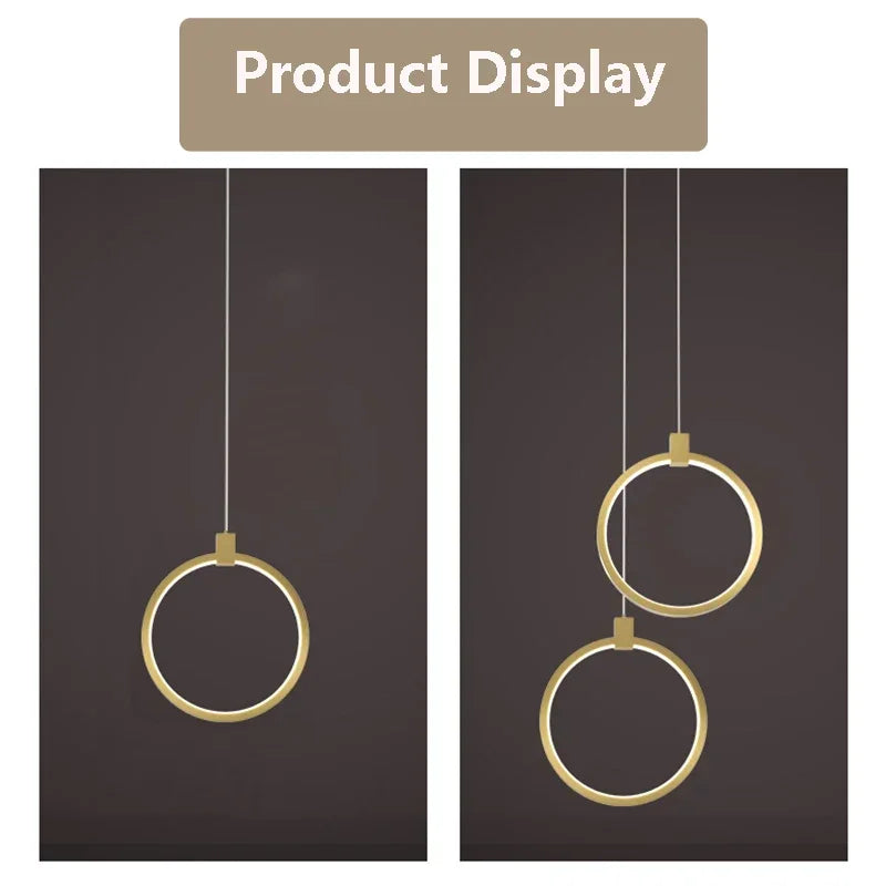 Elegancka Lampa Wisząca z Podwójnym Pierścieniem | DuoGlow