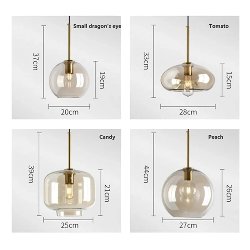 Nordycka lampa wisząca ze szkła loftowego