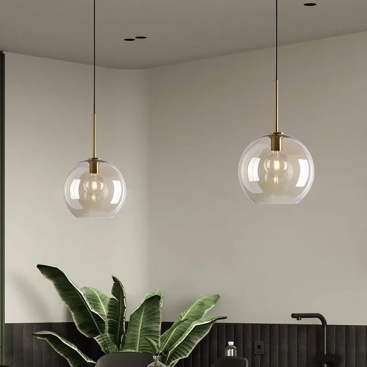 Nordycka lampa wisząca ze szkła loftowego