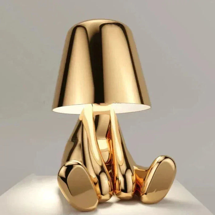 Lampa Stołowa LED Złoty Człowiek – Zabavna Lampa Nocna do Sypialni i Dekoracji