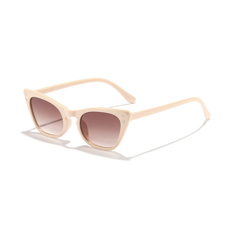 Damskie okulary przeciwsłoneczne Cat-Eye z lustrzanymi soczewkami i stylową oprawą