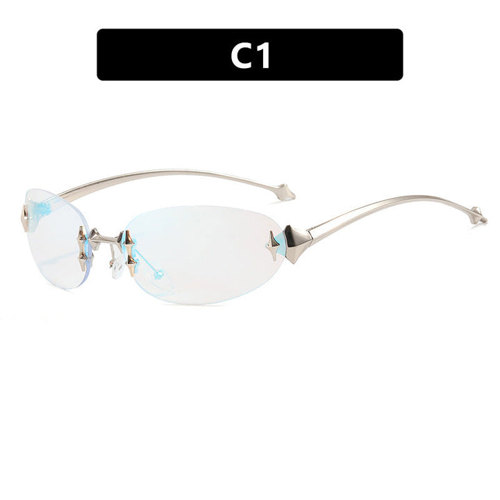 Damskie modne okulary przeciwsłoneczne w futurystycznym designie z lustrzanym ramkiem