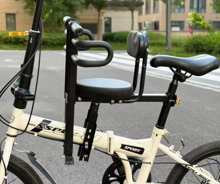 padded child bike safety seat with high back and five-point harness