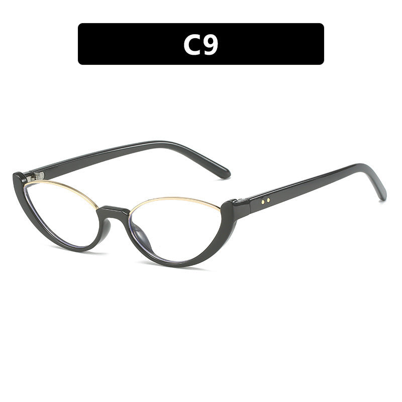 Damskie okulary przeciwsłoneczne w kocim kształcie z lustrzanymi soczewkami i elegancką ramką