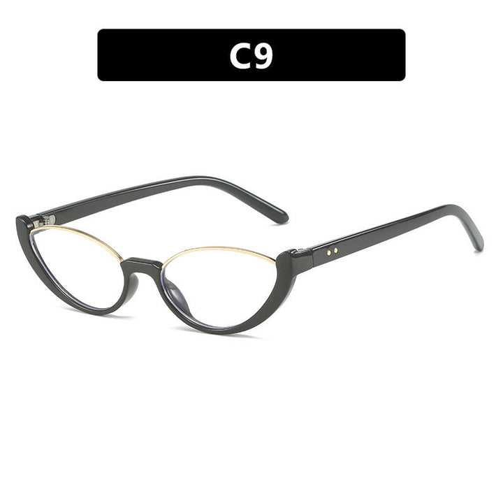 Damskie okulary przeciwsłoneczne w kocim kształcie z lustrzanymi soczewkami i elegancką ramką
