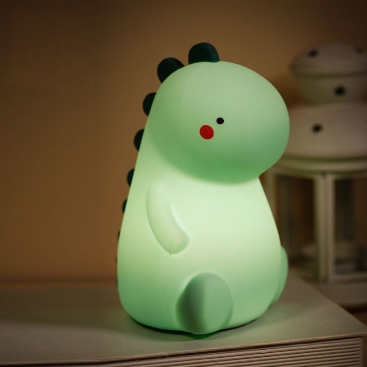 Miękka, silikonowa lampka nocna w kształcie różowego dinozaura LED - Idealny prezent dla dzieci i dziewczynek