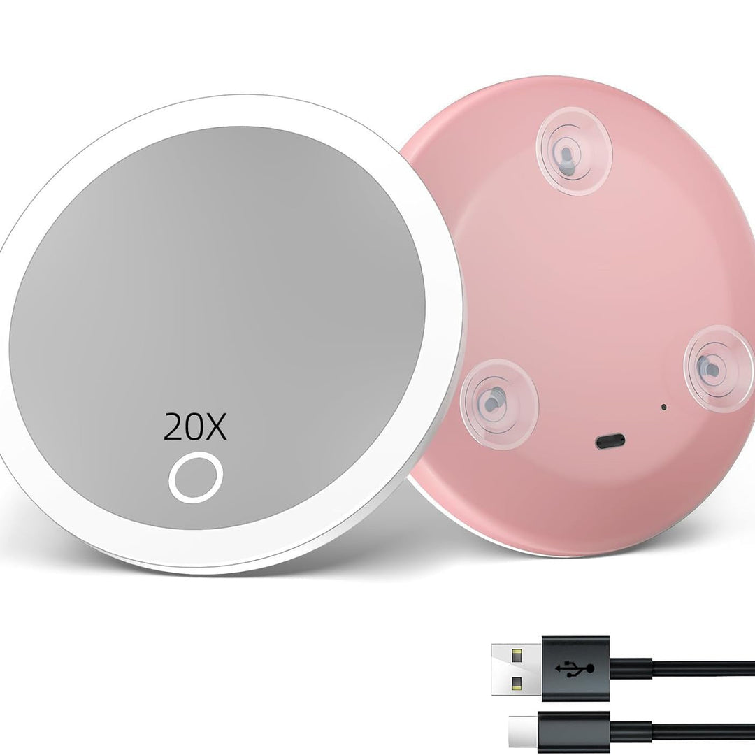 Lustro powiększające TenX LED z przyssawką i czujnikiem dotykowym, ładowane przez USB, przenośne