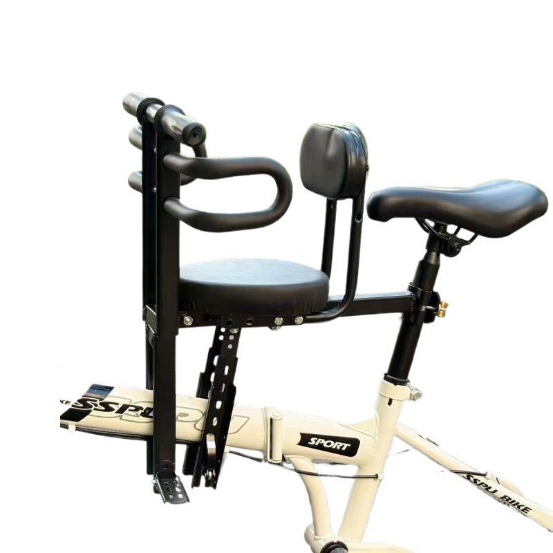 padded child bike safety seat with high back and five-point harness