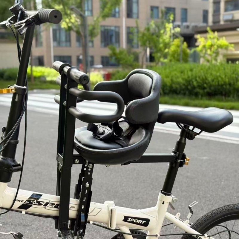 padded child bike safety seat with high back and five-point harness
