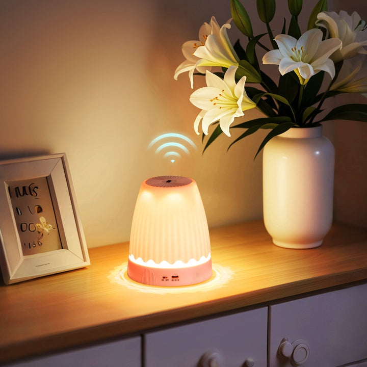 Wiralna Lampa Nocna z Bezprzewodowym Ładowaniem, Kreatywna Lampa Atmosferyczna na Nocny Stolik