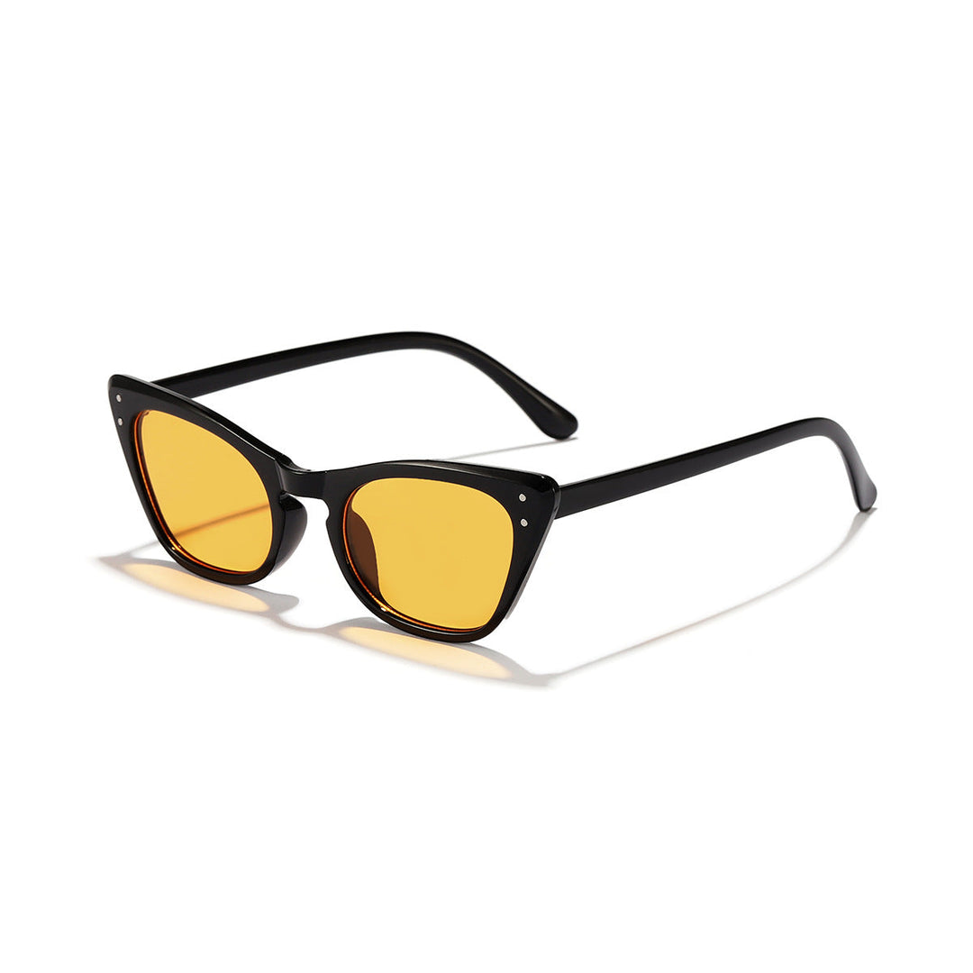 Damskie okulary przeciwsłoneczne Cat-Eye z lustrzanymi soczewkami i stylową oprawą