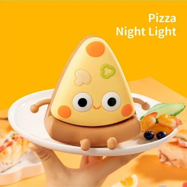Lampa nocna w kształcie pizzy z silikonu