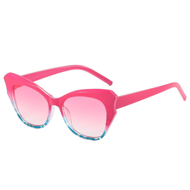 Kobiece okulary przeciwsłoneczne w kształcie kociego oka z ekstrawaganckim lustrzanym designem