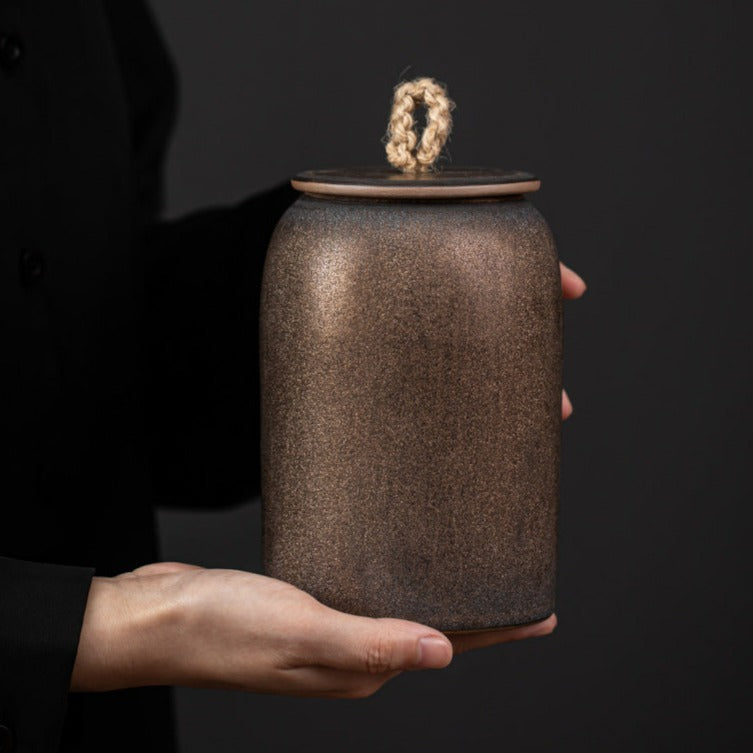 Słoik na ciastka i cukier w stylu vintage | Szczelny ceramiczny garnek Gong Fu