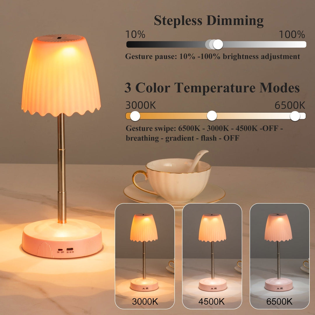 Wiralna Lampa Nocna z Bezprzewodowym Ładowaniem, Kreatywna Lampa Atmosferyczna na Nocny Stolik