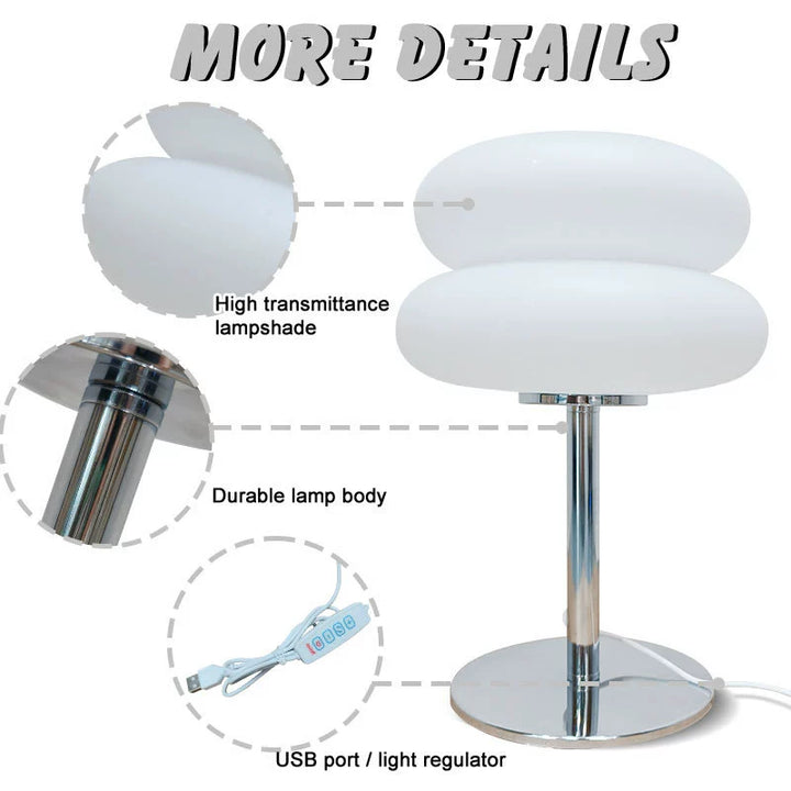 Lampka biurkowa Mini Bauhaus Vintage w kształcie tarty jajecznej
