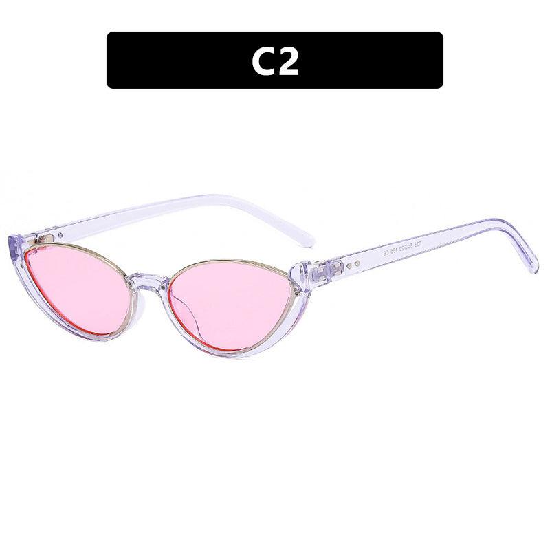 Damskie okulary przeciwsłoneczne w kocim kształcie z lustrzanymi soczewkami i elegancką ramką