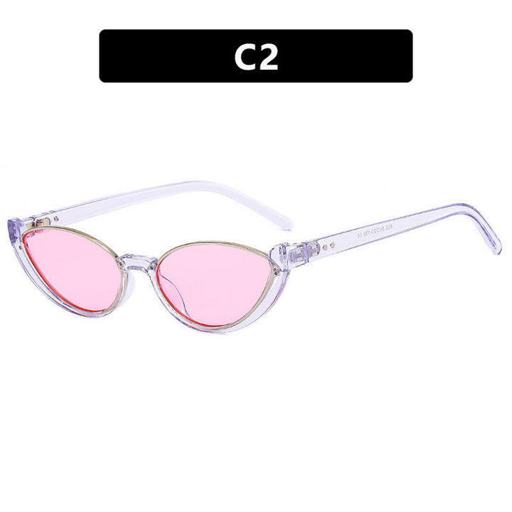 Damskie okulary przeciwsłoneczne w kocim kształcie z lustrzanymi soczewkami i elegancką ramką