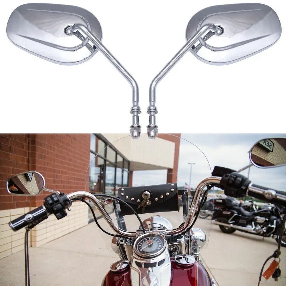 Regulowane Lusterko Motocyklowe z Wysokiej Jakości Wykończeniem Chromowanym