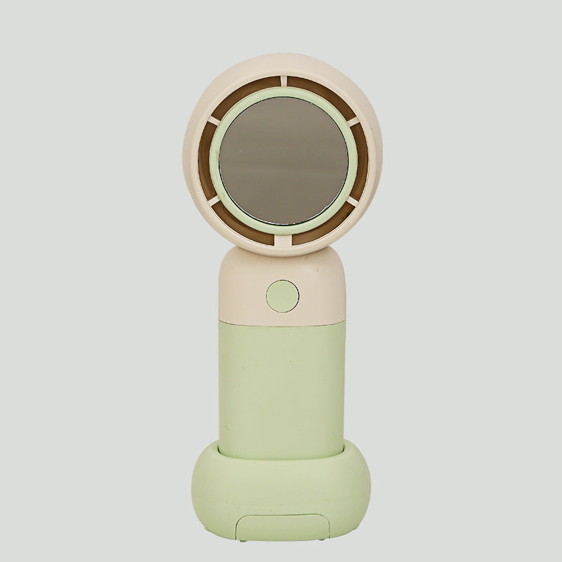 Kobieta Przenośny Wentylator Ręczny z Wbudowanym Lustrem
