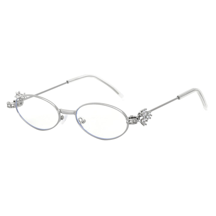 Damskie Okulary Przeciwsłoneczne od Projektanta z elegancką, lustrzaną oprawą i stylowymi zdobieniami