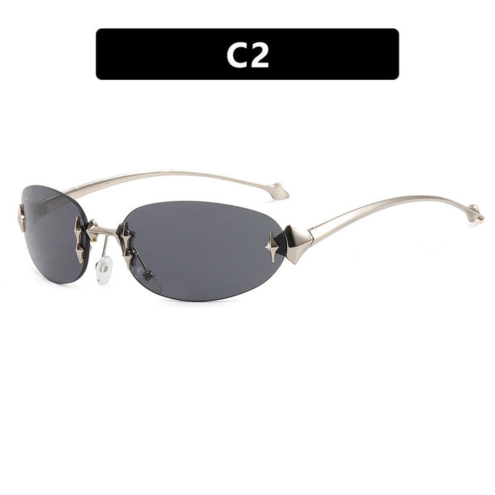 Damskie modne okulary przeciwsłoneczne w futurystycznym designie z lustrzanym ramkiem