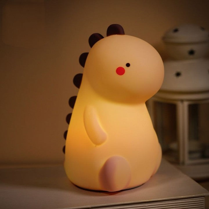 Miękka, silikonowa lampka nocna w kształcie różowego dinozaura LED - Idealny prezent dla dzieci i dziewczynek