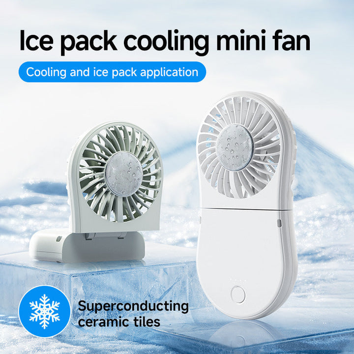 Unisex Kompaktowy Ładowany Ręczny Wentylator z Lustrem