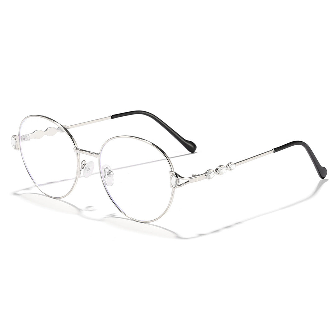Damskie okrągłe okulary przeciwsłoneczne z elegancką metalową oprawą i lustrzanymi soczewkami