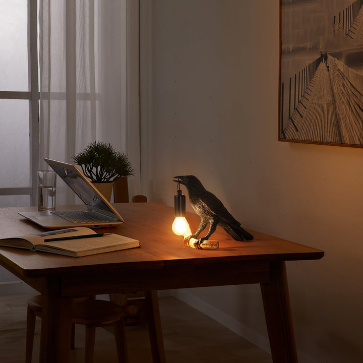 Kreatywna Lampa Stołowa w Kształcie Ptaka – Nocna Lampa Przy Łóżku, Mini Lampa do Salonów i Sypialni