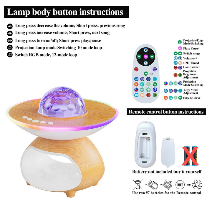Kreatywna Bezprzewodowa Lampa Nocna z Ładowaniem – Lampa Projekcyjna na Biurko do Sypialni
