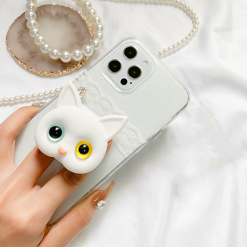 3D Uroczy Uchwyt na Telefon z Kotkiem i Mini Lustrem
