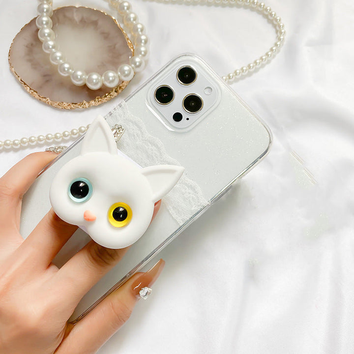 3D Uroczy Uchwyt na Telefon z Kotkiem i Mini Lustrem