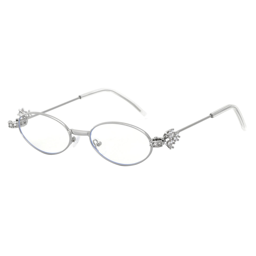 Damskie Okulary Przeciwsłoneczne od Projektanta z elegancką, lustrzaną oprawą i stylowymi zdobieniami